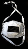 Music notation black on white  print face mask