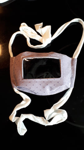 Solid lilac purple with patterning face mask